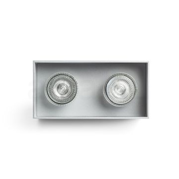 AGATE II mennyezeti lámpa  szálcsiszolt alumínium 230V LED GU10 2x7W