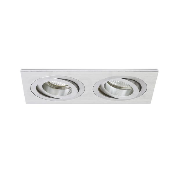 PASADENA GU10 SQ II süllyesztett lámpa  szálcsiszolt alumínium 230V LED GU10 2x7W