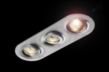BIZZ III dönthető  szálcsiszolt alumínium 12V GU5,3 3x50W