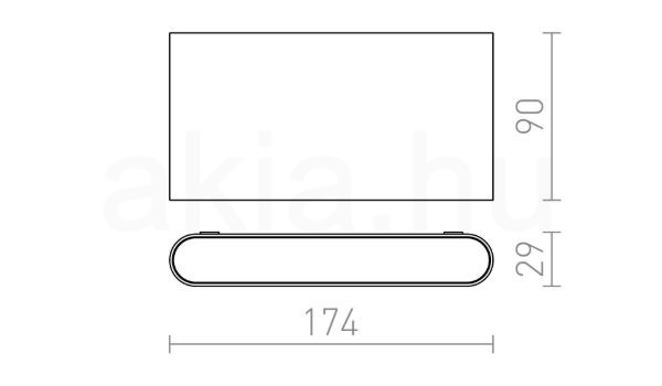 CHOIX 175 fali lámpa antracitszürke 230V LED 10W IP54 3000K