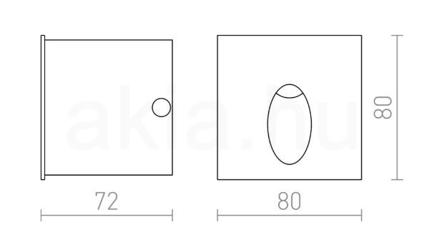 ELICA SQ süllyesztett lámpa szálcsiszolt alumínium 230V LED 3W IP54 3000K