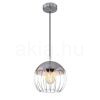 MURRO-200 Függeszték matt króm-króm, fekete textil kábellel