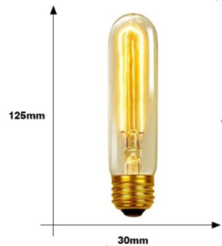 Edison T125 szénszálas dekor izzó 40W teljesítménnyel