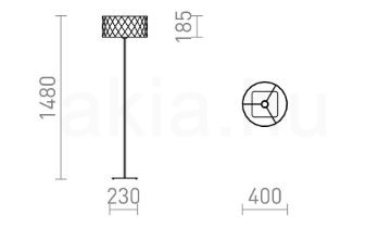 CORTINA/JAKARANDA állólámpa fehér/fehér textil/fém 230V LED E27 15W