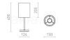 NYC/RON 15/20 asztali lámpa  Polycotton fekete/nikkel 230V LED E27 15W