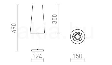 NYC/CONNY 15/30 asztali lámpa  Monaco galamb szürke/ezüst PVC/króm 230V LED E27 11W