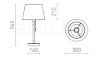 KEITH/AMBITUS 30 asztali lámpa USB-vel  Polycotton fehér/bükk 230V LED E27 15W