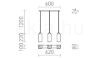 LIZ III 60 függő lámpa  opál üveg/króm 230V LED E27 3x15W
