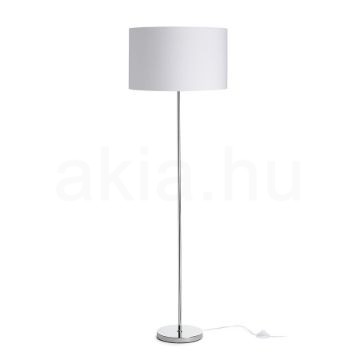 Króm állólámpa Polycotton fehér lámpaernyővel
