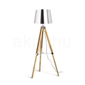 ALVIS/ILUSION állólámpa  krómozott fólia/bambusz 230V LED E27 15W