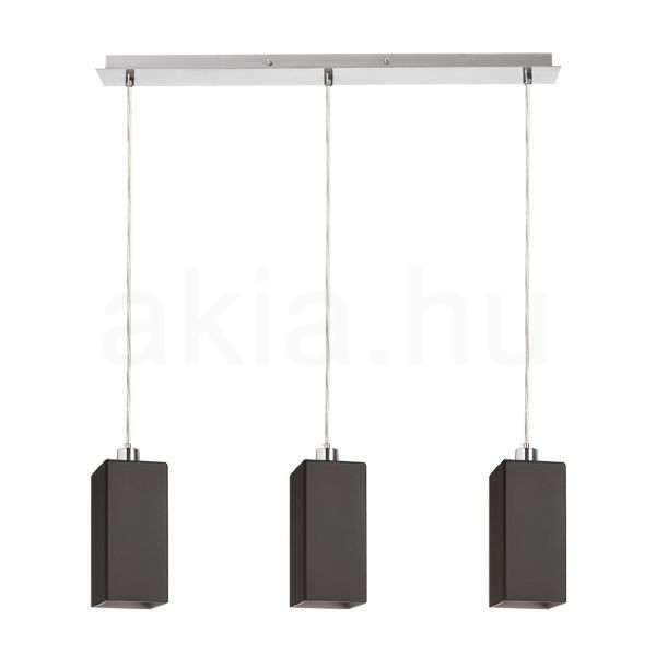 LIZ III 60 függő lámpa fekete üveg/matt nikkel 230V LED E27 3x15W
