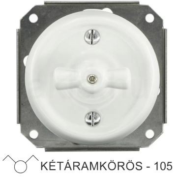 Fehér porcelán csillár forgókapcsoló betét, süllyesztett