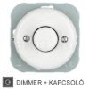 Fehér porcelán süllyesztett dimmer, fényerőszabályzó betét