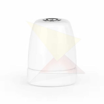Fehér E27 egyenes porcelán foglalat M10×1 rögzítéssel