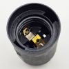 Műanyag E27 foglalat fekete színben