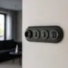Retro fekete porcelán keret süllyesztett egységekhez