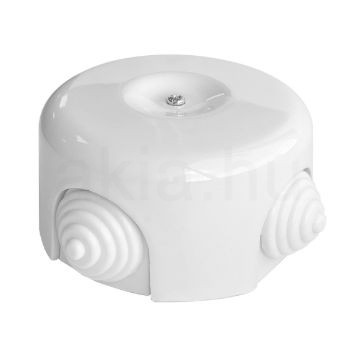 Fehér porcelán falonkívüli kötődoboz 78x45mm